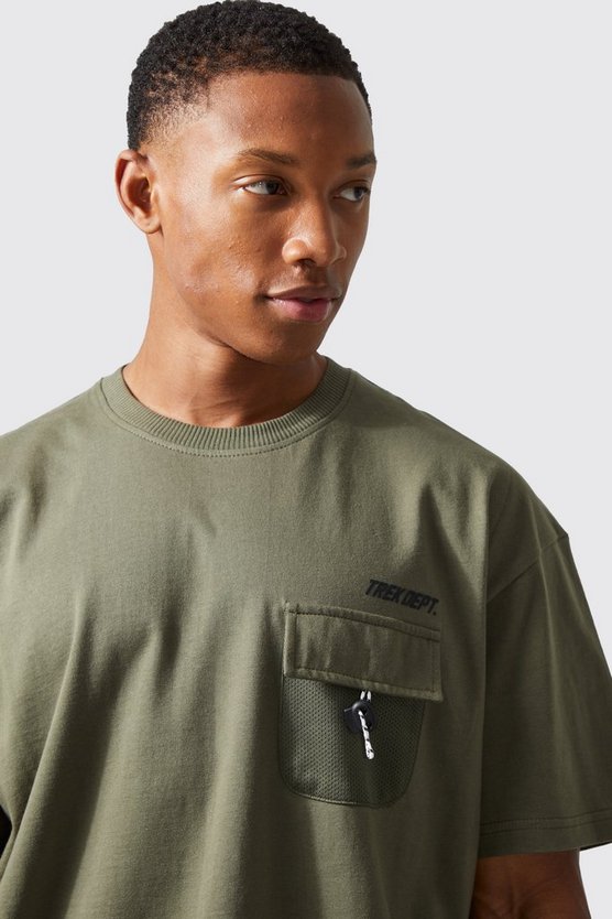 Active Oversize T-Shirt mit Mesh-Tasche