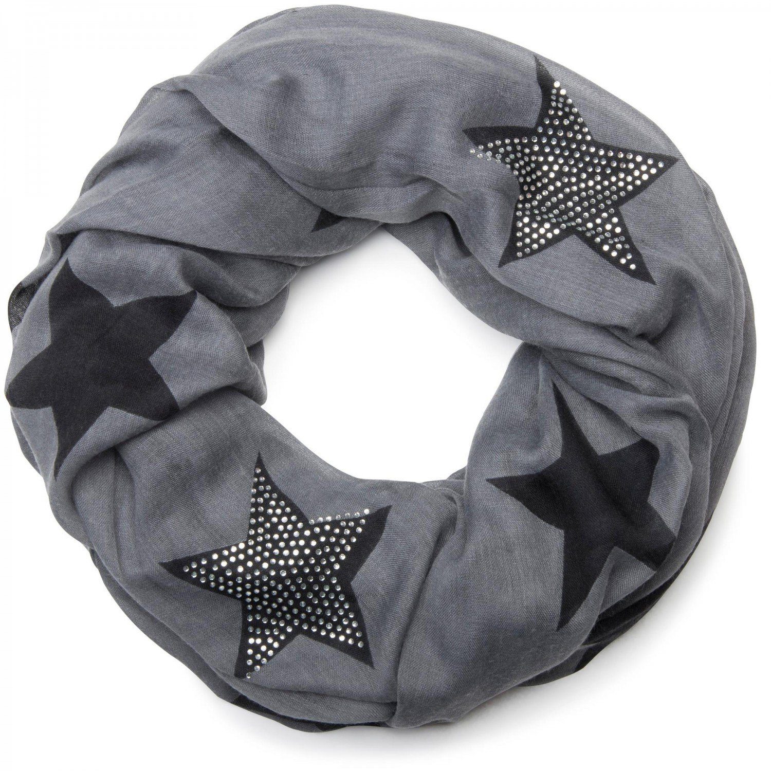 styleBREAKER Loop, (1-St), Loop mit Sternen und Strass Applikation