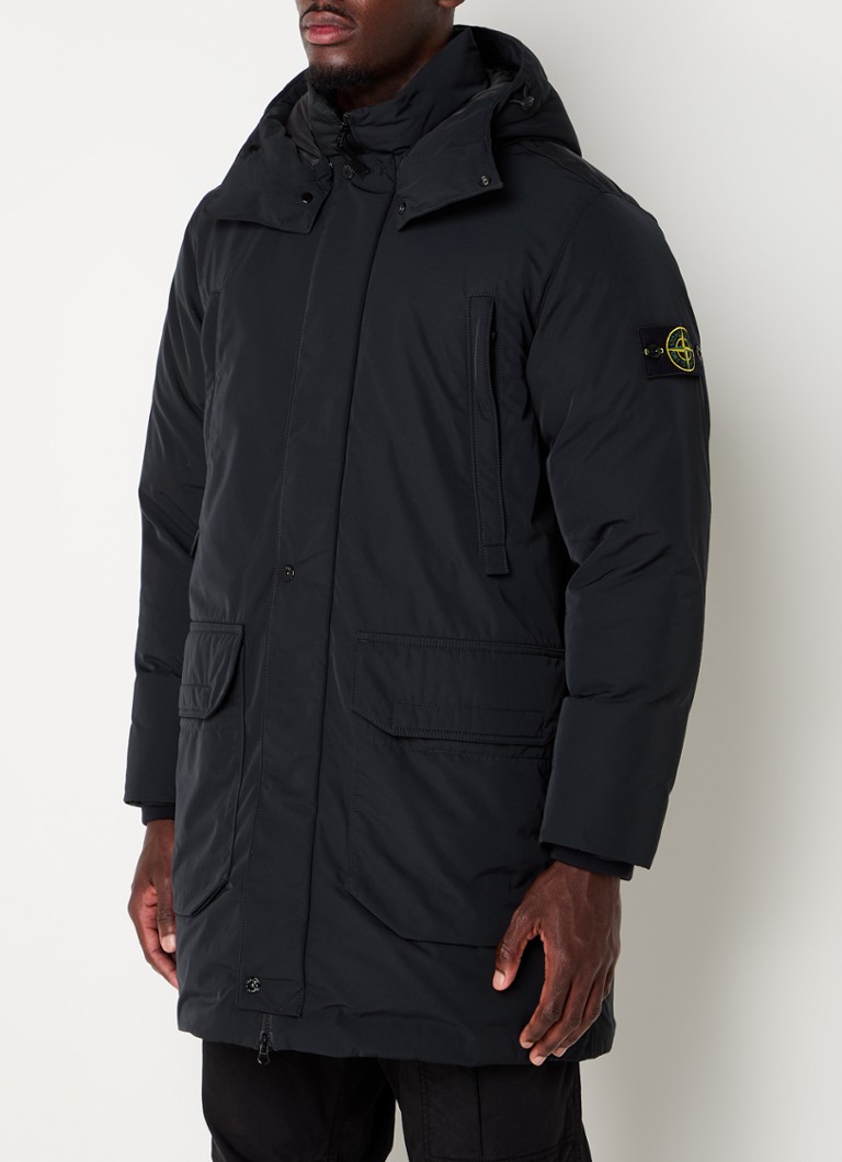 Stone Island 81157 καπιτονέ παρκά με γέμιση από πούπουλα και αφαιρούμενη κουκούλα