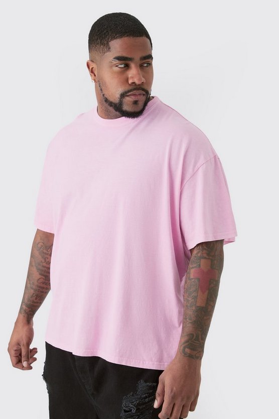 Plus pinkes T-Shirt mit floralem Limited Edition Print