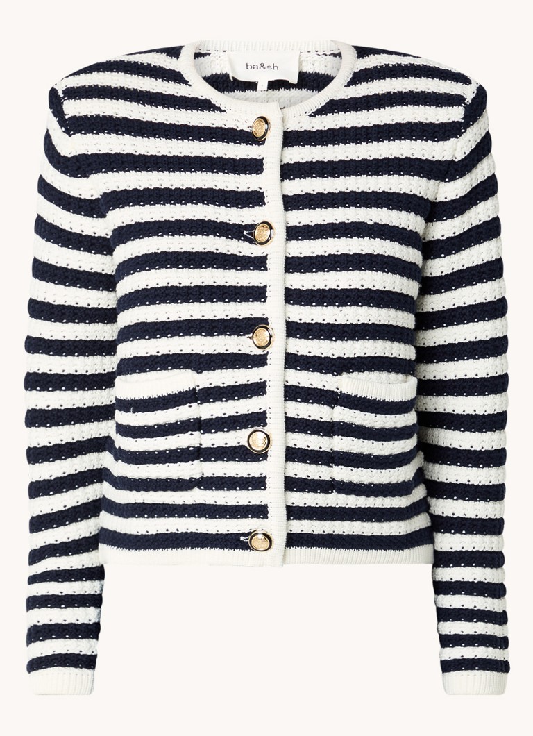 Cardigan gros tricotat Ba&sh Gaspard cu imprimeu în dungi