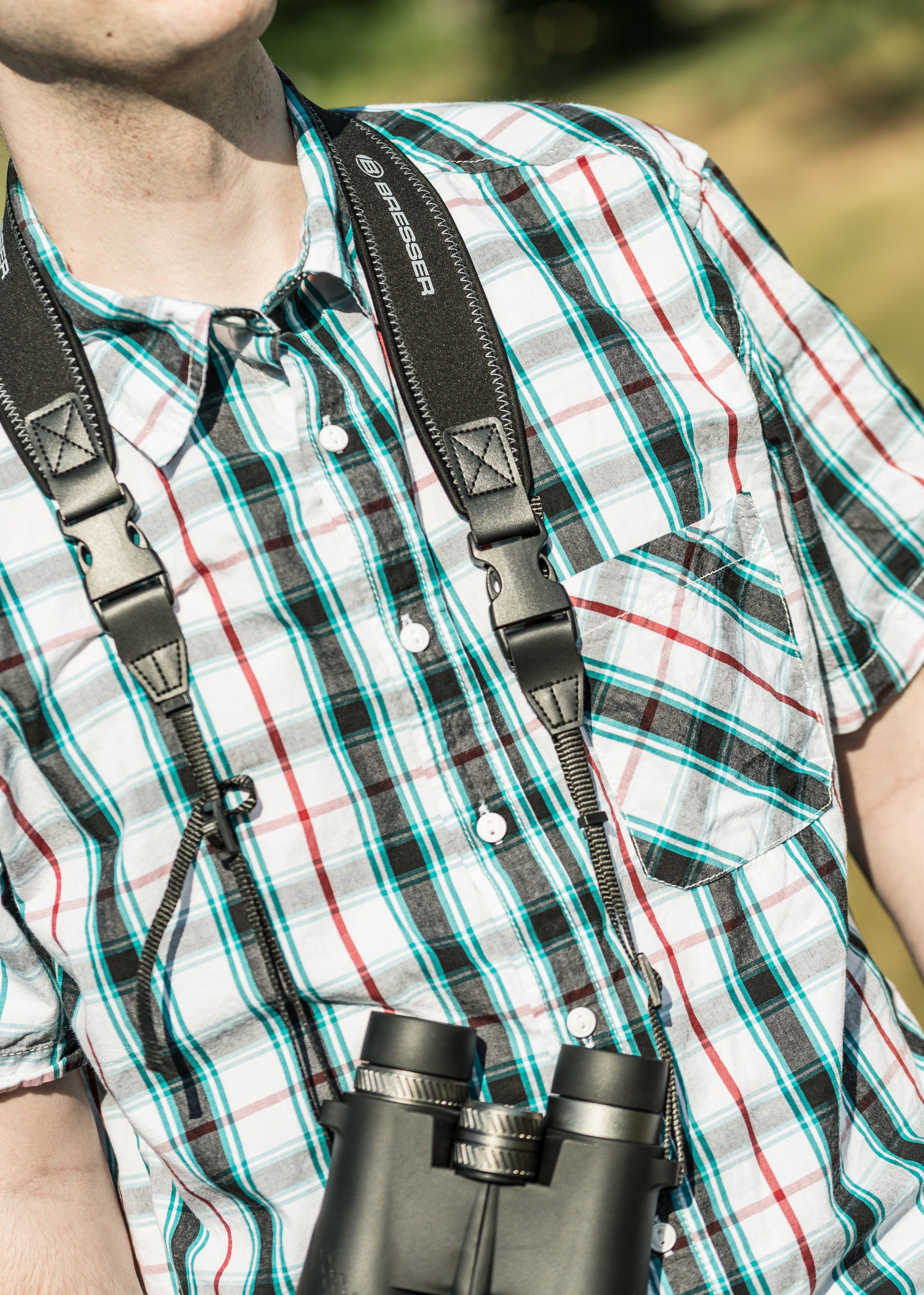 BRESSER Exclusive -/Kamera-Trageriemen mit 6mm dicker, rutschfester Komfort-P… Fernglas