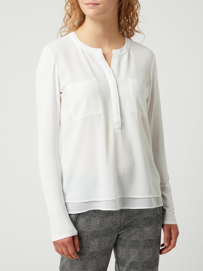 Blusenshirt aus Krepp in offwhite