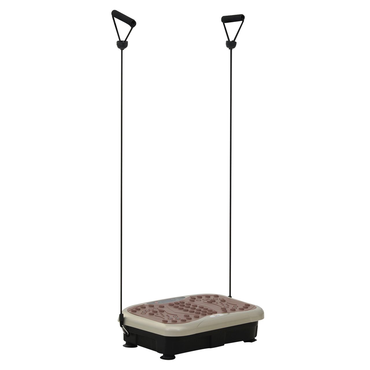 HOMCOM Vibrationsplatte Vibrationstrainer Vibrationsgerät Fitnesstrainer LED-Anzeige USB-Lautsprecher Trainingsbänder Fernbedienung