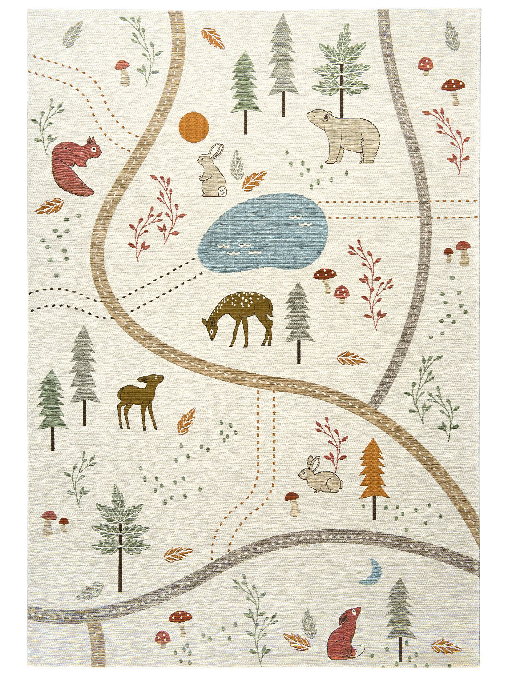 Happy Forest Kinder-Teppich, Ivory