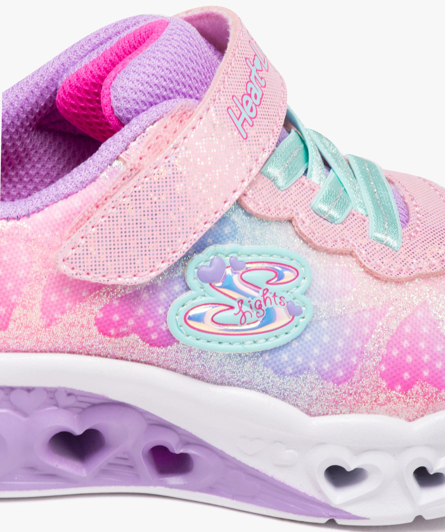 Baskets fille à semelle lumineuse détails coeurs - Skechers rose | GEMO