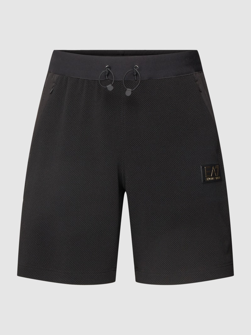Sweatshorts mit Label-Patch in schwarz