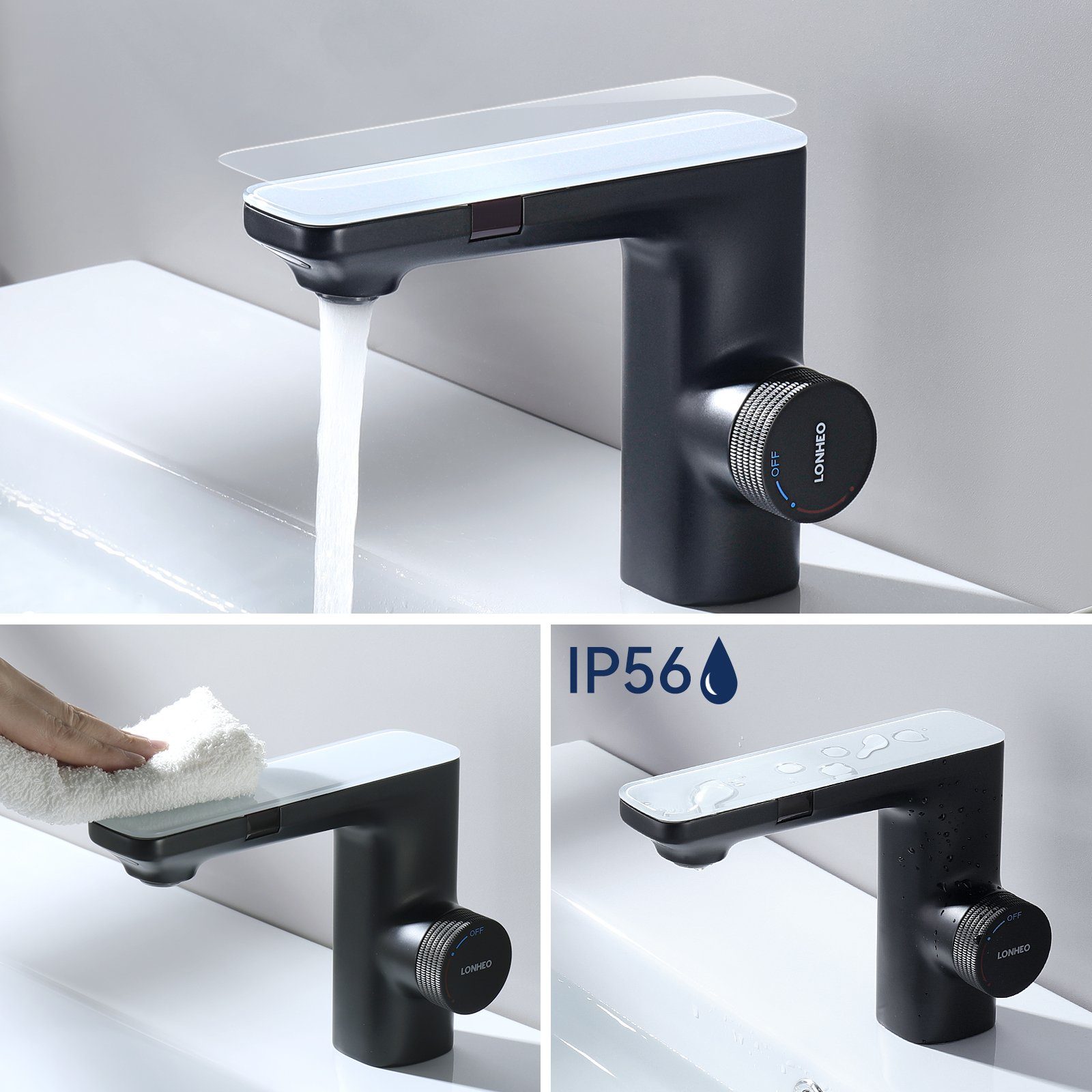 Lonheo Waschtischarmatur Automatik Infrarot IR Sensor Waschbecken Wasserhahn Mischbatterie