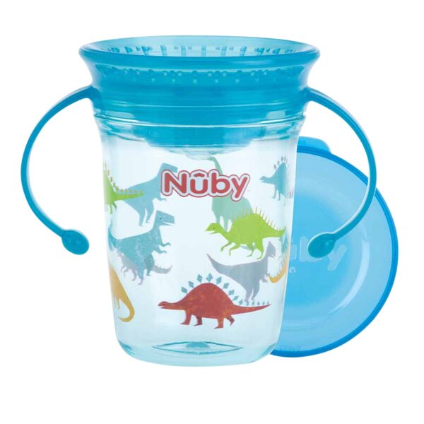 Nûby 6 M 360° Wonder Cup fülekkel, kék, 240ml