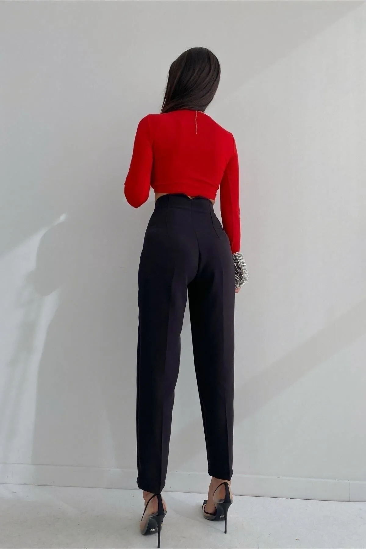 mymoda  Taillenfalten-Pfeilhose mit hoher Taille