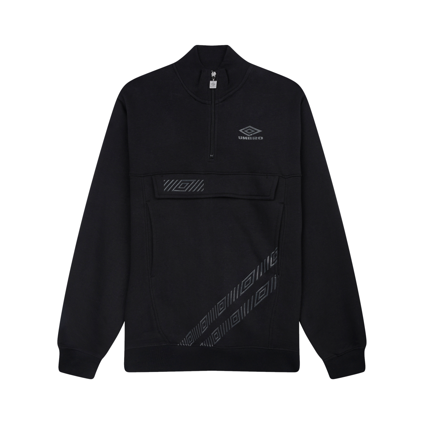 Umbro City Silo Horizon HalfZip Sweatshirt Schwarz Grau FLRK