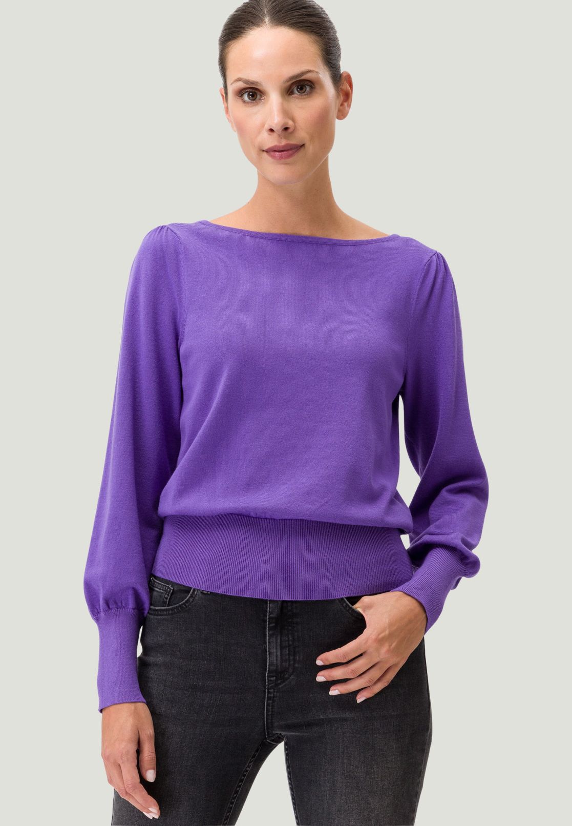 Strickpullover mit Rundhals