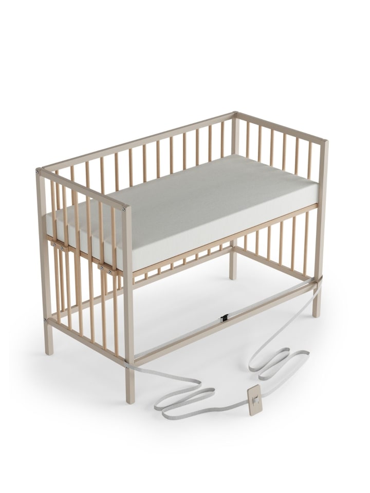 Sämann Beistellbett mit Matratze SleepPlus & Umbauseite - sahara dust/natur - Dreamy günstig kaufen 60x120 cm