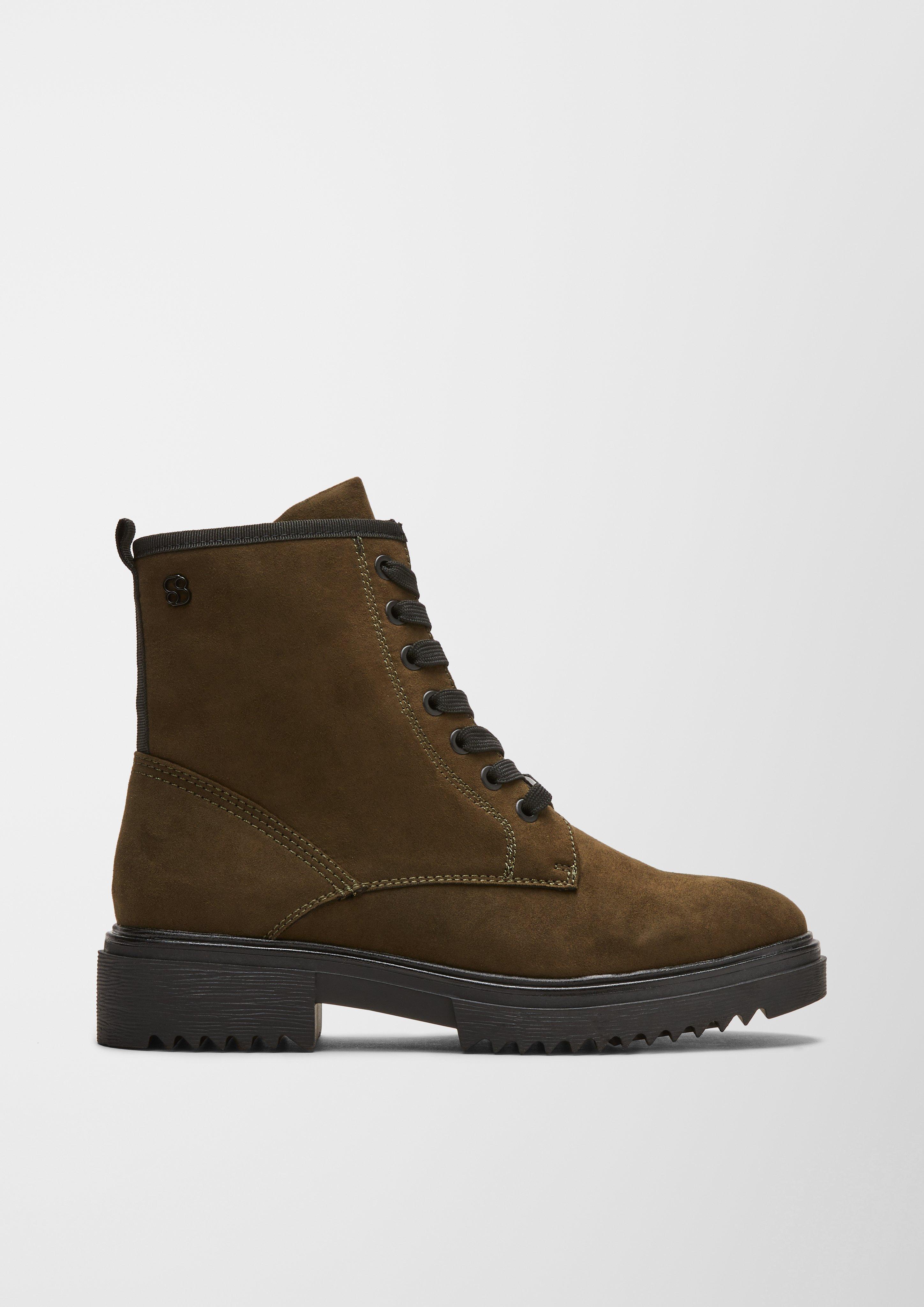 Schnürboots in Veloursleder-Optik  6006462-701