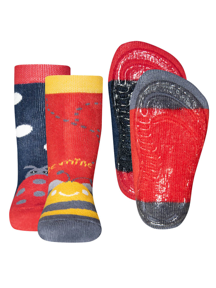 ewers 2er-Set Stoppersocken ABS 2er Pack Käfer in rot-navy günstig kaufen