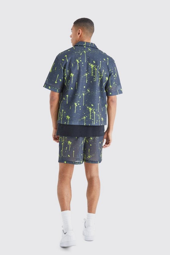 Mesh-Shorts mit elastischem Bund