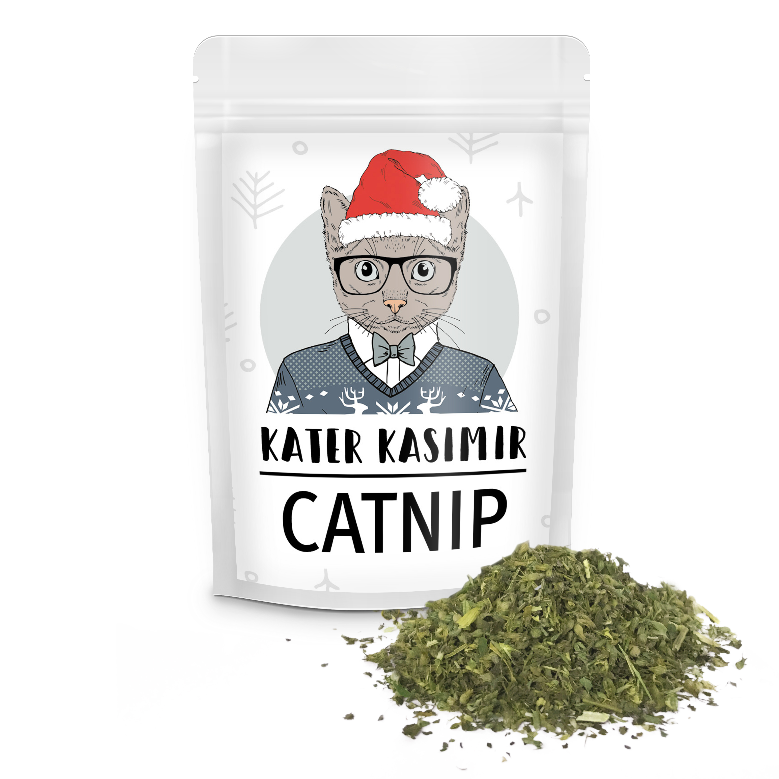 Kater Kasimir Baldrian & Catnipspielzeug Kater Kasimir Katzenminze Weihnachtsedition, 30g Beutel (getrocknet, geschnitten und gesiebt)
