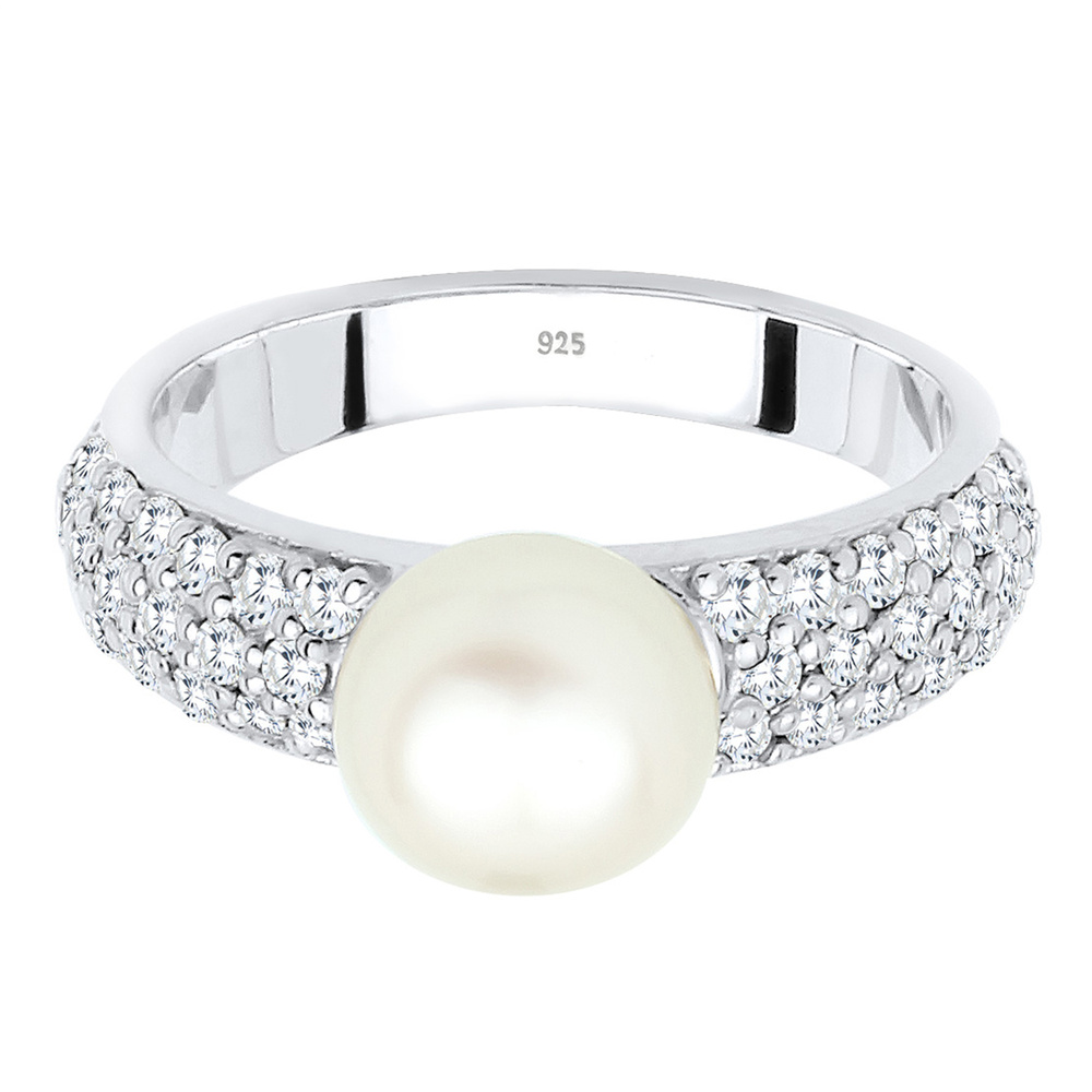 Elli PREMIUM Elli PREMIUM Bague Süwasserzuchtperle Zirkonia 925er Silber Bague