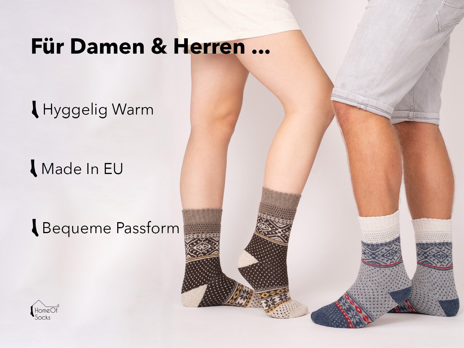 HomeOfSocks Norwegersocken Skandinavische Wollsocke 