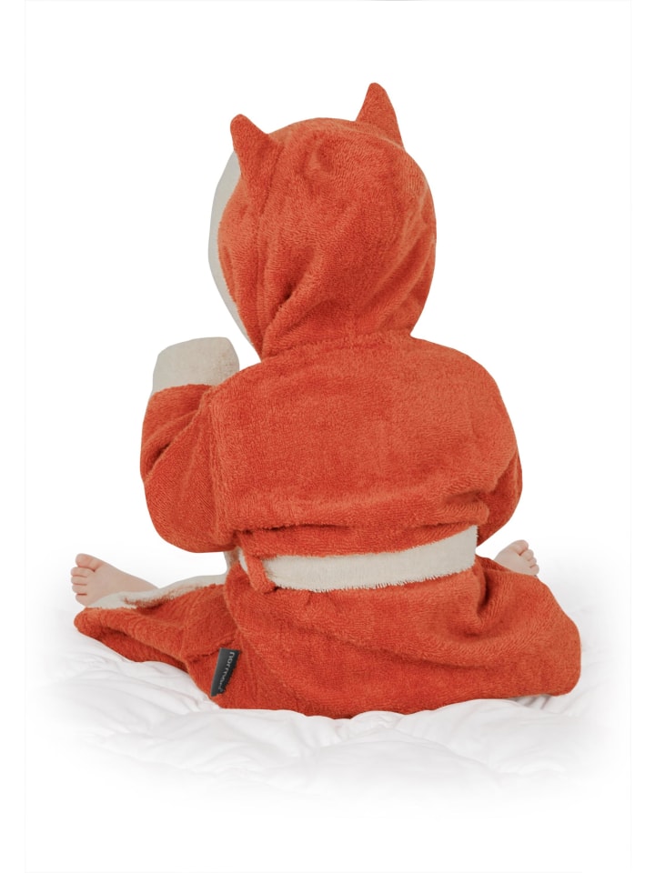 normani Baby Bademantel 'Malia' aus Bio-Baumwolle in Orange / Fuchs günstig kaufen