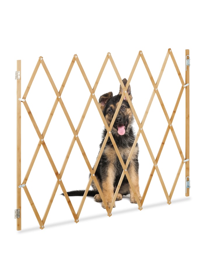 relaxdays Hundeabsperrgitter in Natur - (B)130 x (H)87,5 cm günstig kaufen onesize