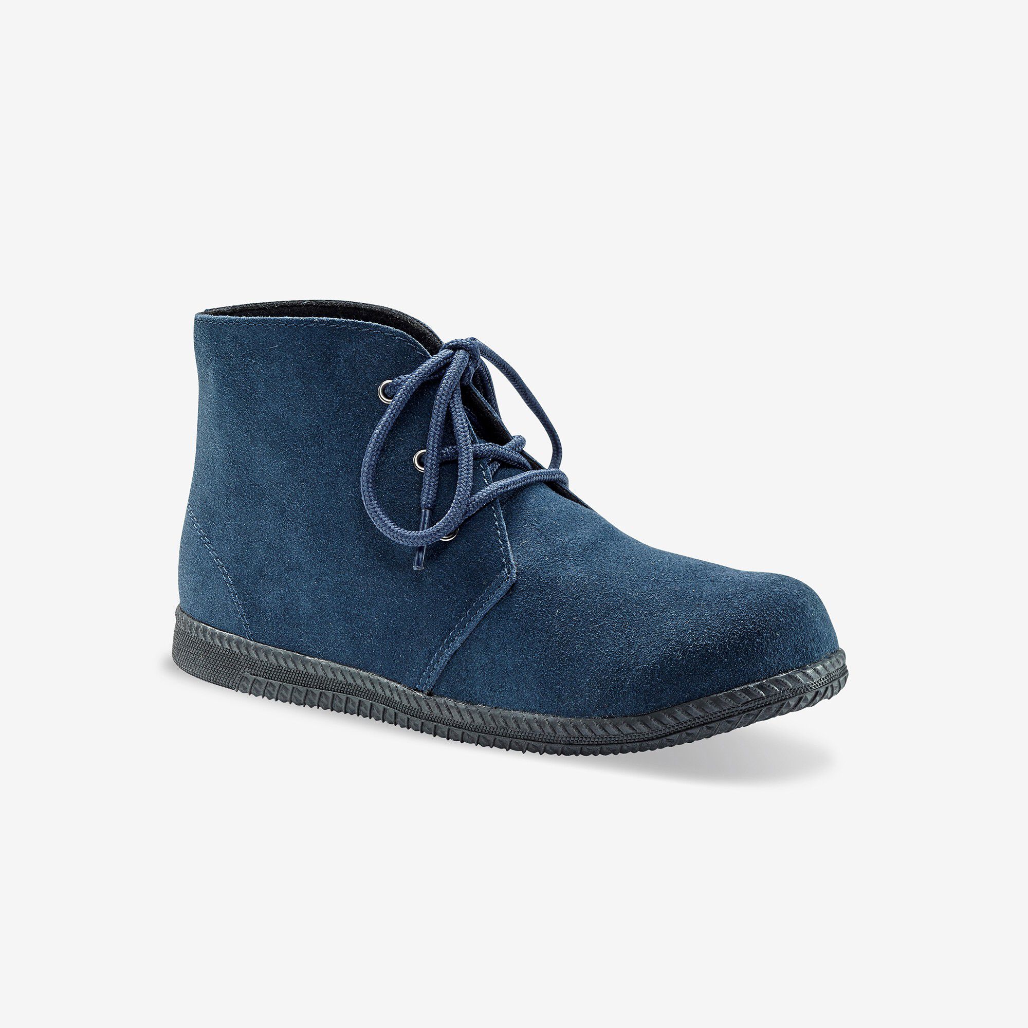 Bottines à lacet en croûte de cuir