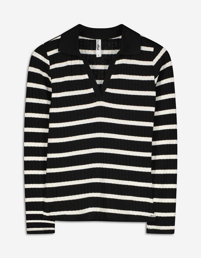 Langarm-Poloshirt - Baumwoll-Mix