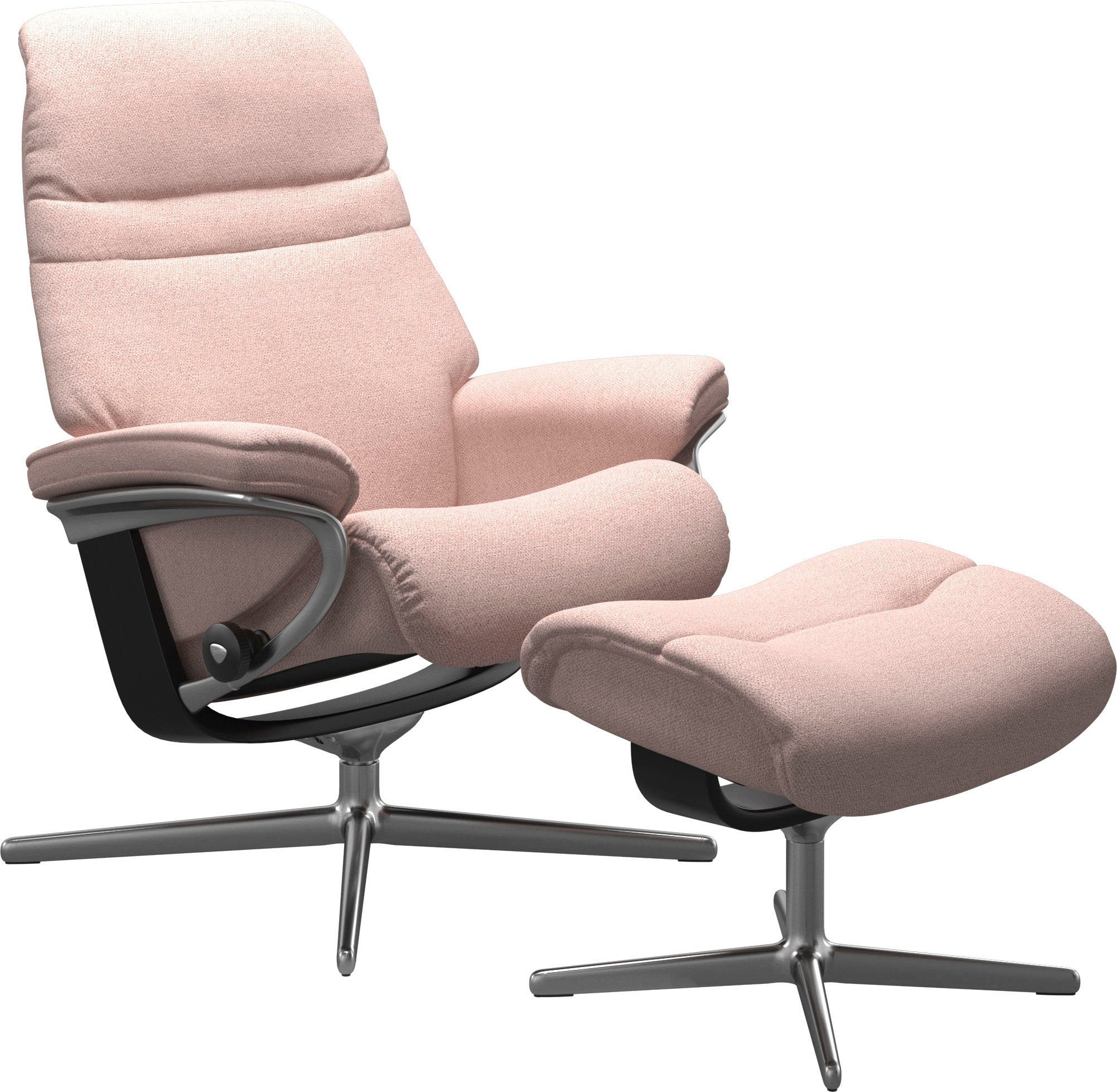 Stressless® Relaxsessel Sunrise (Set, Relaxsessel mit Hocker), mit Hocker, mit Cross Base, Größe S, M & L, Holzakzent Schwarz