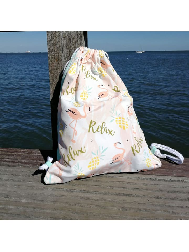Geda Labels Turnbeutel Flamingo Relax in Rosa - 42x33x1cm günstig kaufen onesize