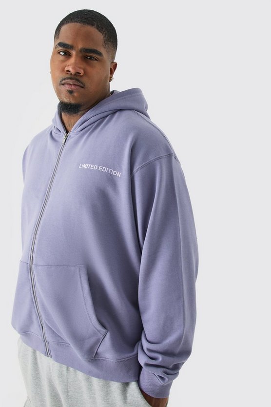 Plus Oversize Hoodie mit Reißverschluss