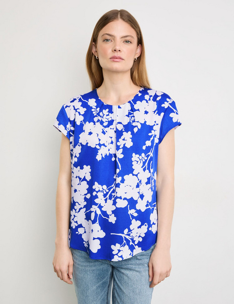 Kurzarmbluse mit Floralprint