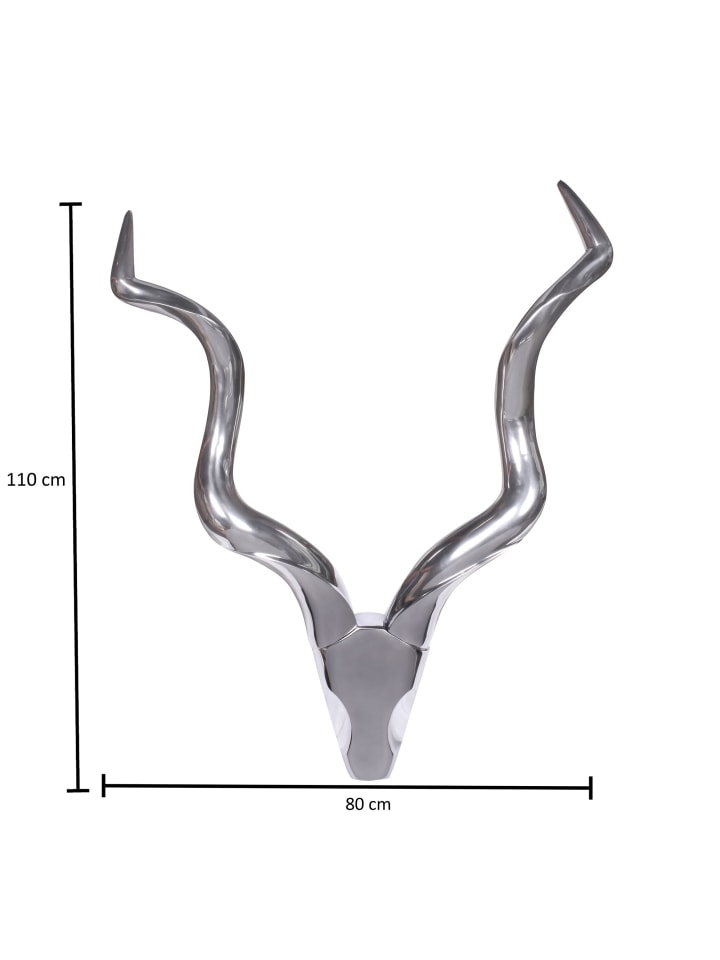 KADIMA DESIGN Deko Hirschgeweih L Aluminium Wanddeko 80 cm Landhausstil Silber günstig kaufen onesize