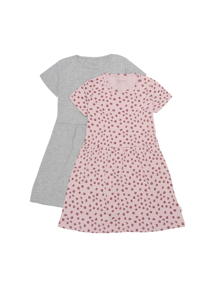 Minymo Jerseykleid MIDress SS (2-pack) - 6030  Verspieltes Kleid mit Print in Grau günstig kaufen