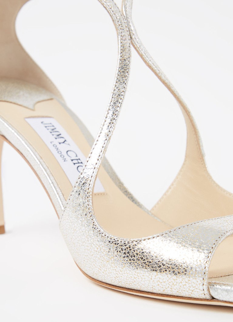 Jimmy Choo Azia 75 sandalette made of leather with metallic finish