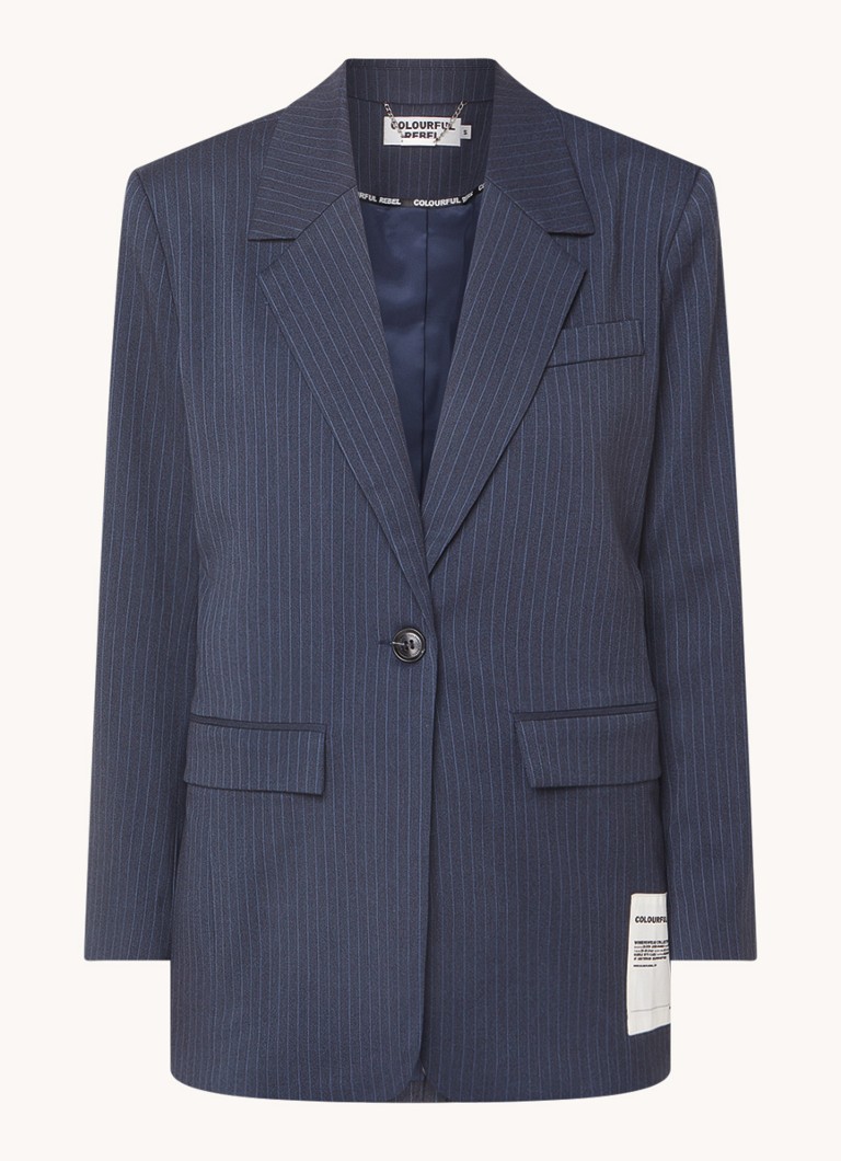Colorful Rebel Jesra blazer with pinstripe and back print