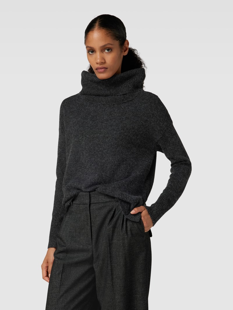 Strickpullover in melierter Optik Modell 'DOFFY' in schwarz