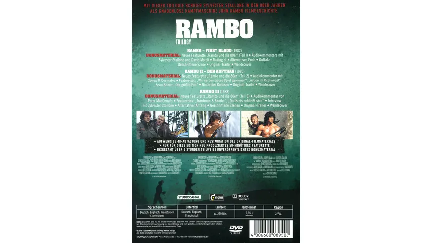 Rambo Trilogy / Uncut / Digital Remastered