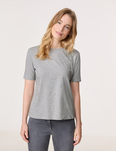 T-Shirt mit Steinchendekor