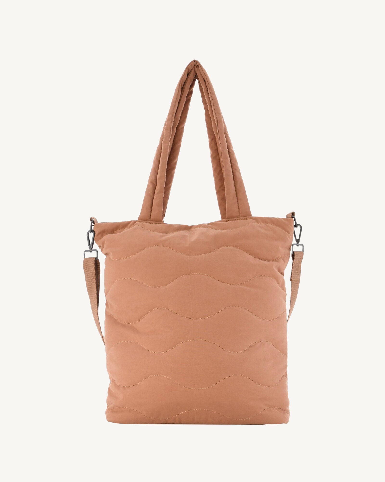 Maxi tote-bag en coton matelassé Camel Aponi