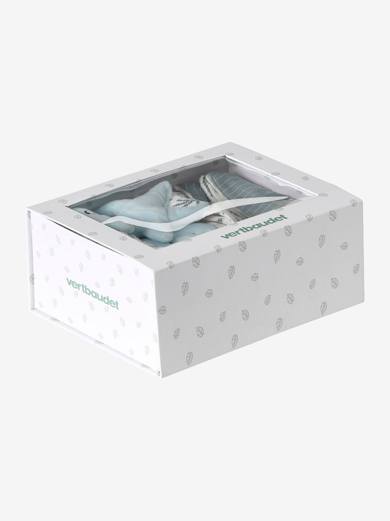 Vertbaudet Baby Geschenk-Set zur Geburt OZEAN, personalisierbar - blaugrau