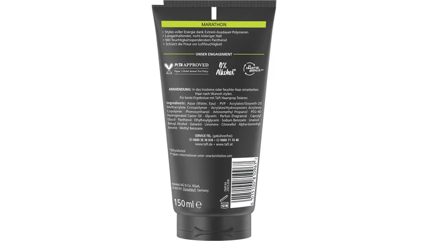 TAFT Marathon Styling Gel 150ml Halt 6 150 ml