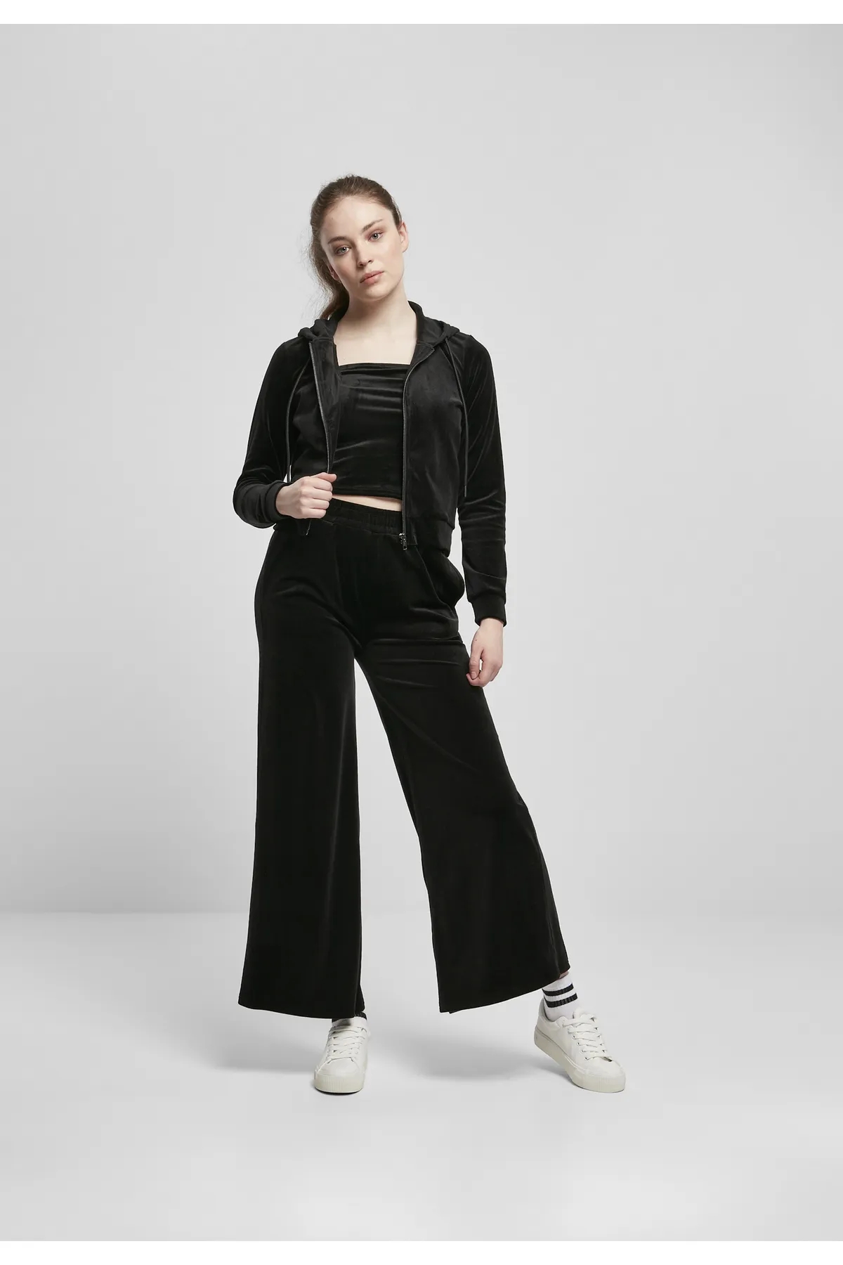 Urban Classics  Damen Sweatpants mit geradem Bein und hoher Taille