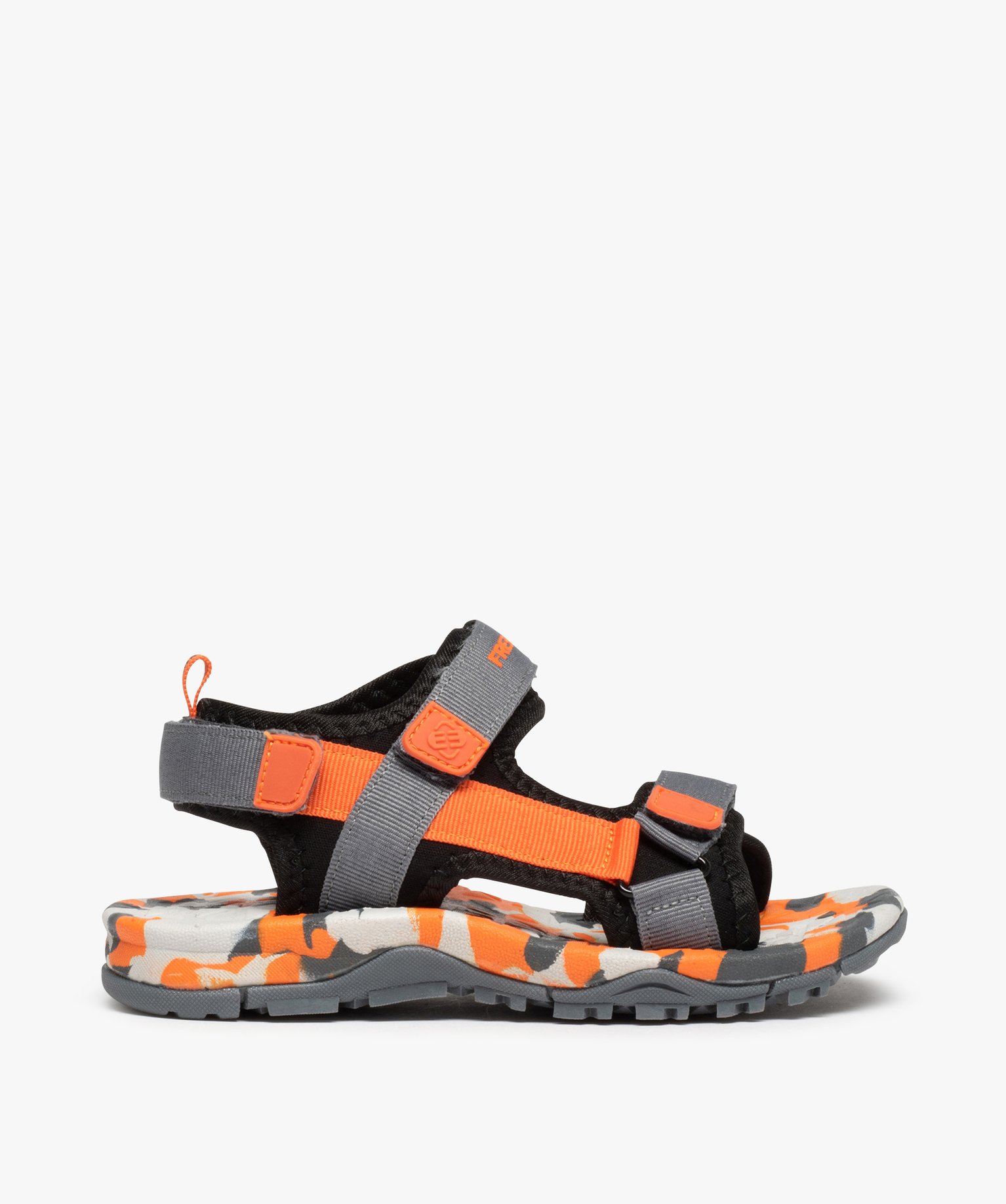 Sandales sport Garçon à scratch détails fluo - Freegun noir | GEMO