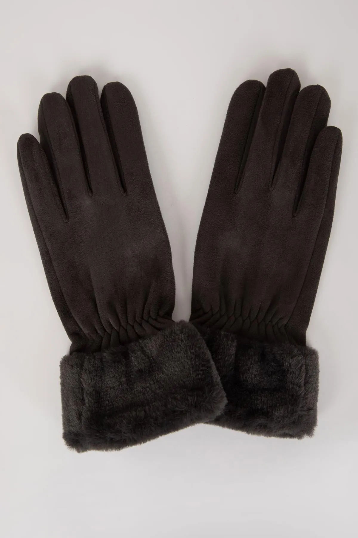 DeFacto  Damen-Handschuhe aus Fleece mit Kunstpelzbesatz R7076az23wn