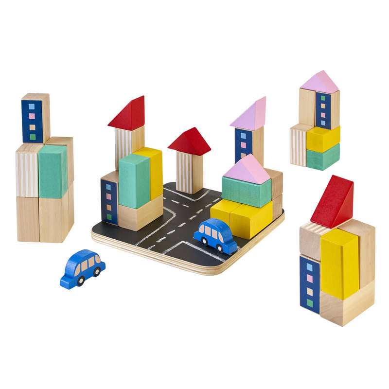 Blocs de construction ville en bois Oxybul