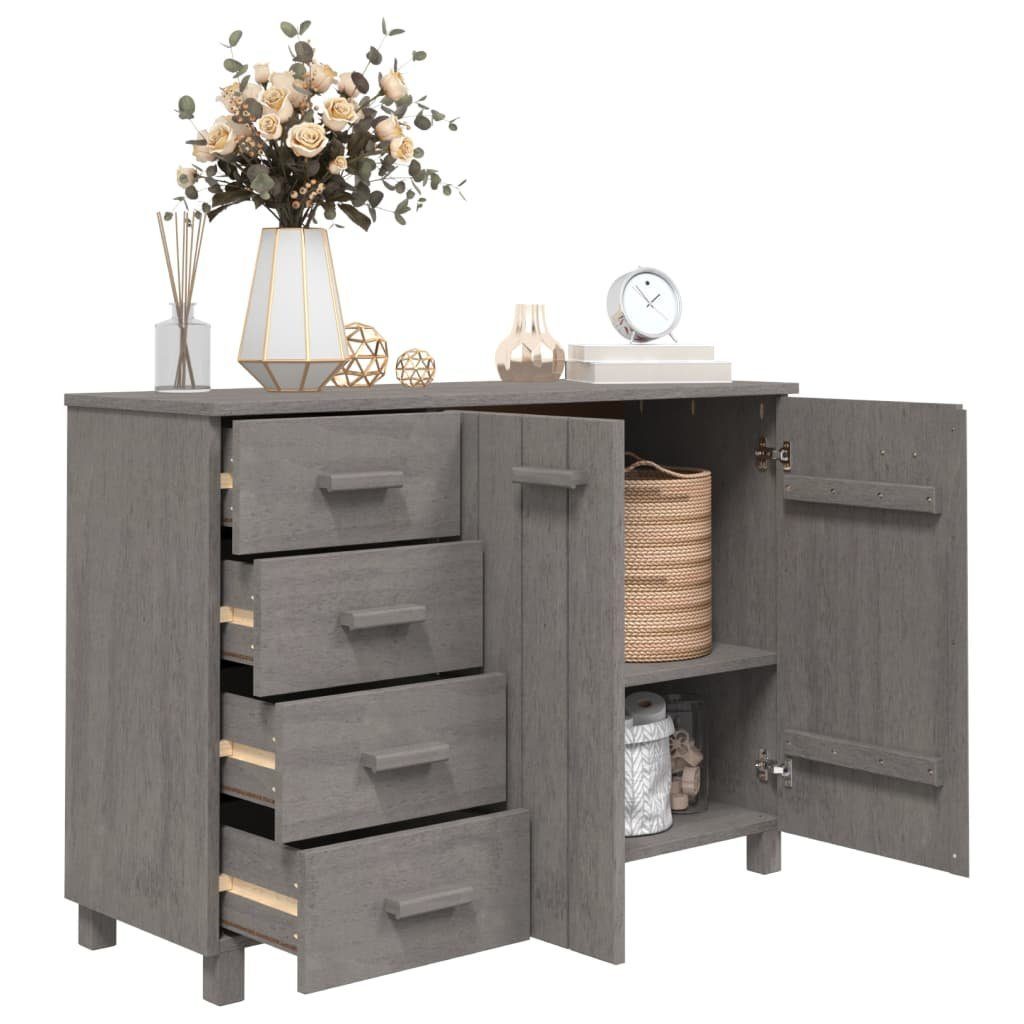 vidaXL Sideboard Sideboard HAMAR Hellgrau 113x40x80 cm Massivholz Kiefer (1 St)