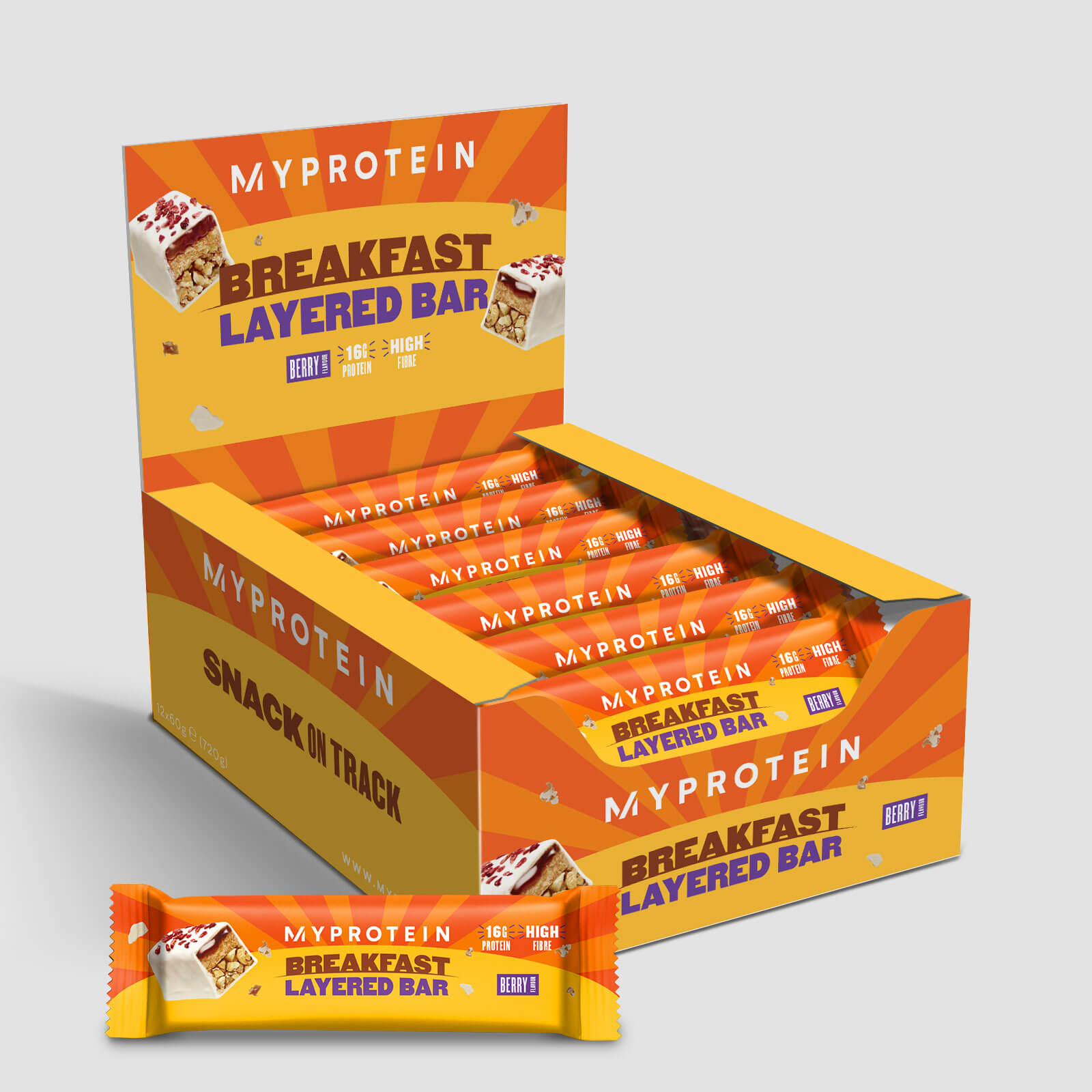 Breakfast Layered Bar, Berry, 12 x 60g