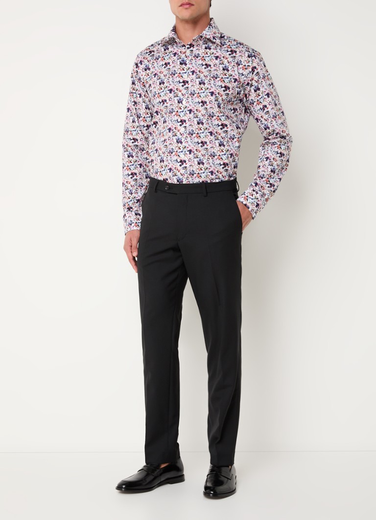 Koszula Eton Floral Slim Fit z nadrukiem kwiatowym odpornym na zagniecenia