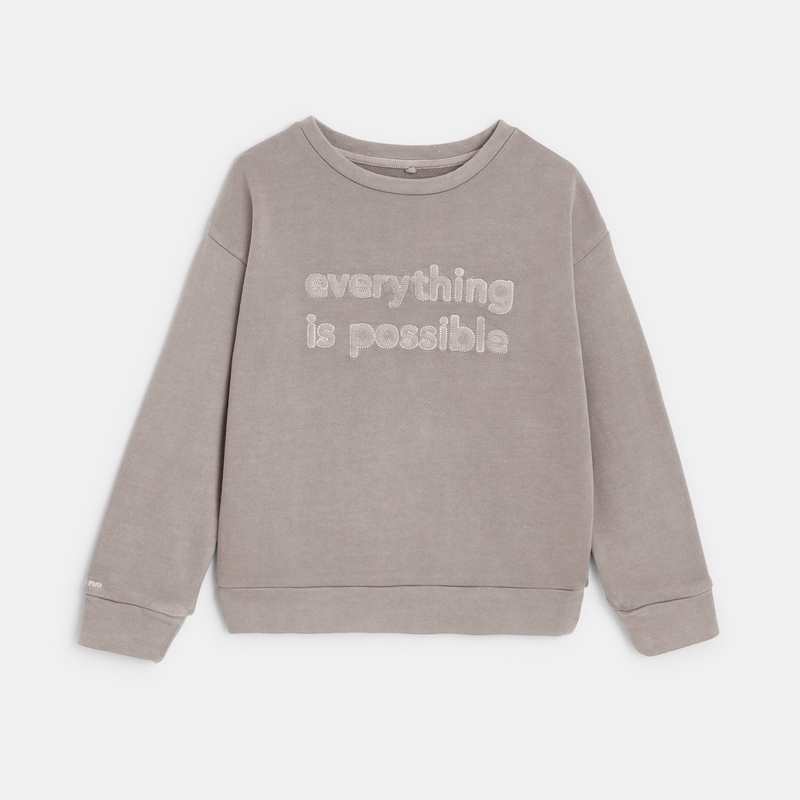 Sweat gris CONFETTI pigments naturels mixte