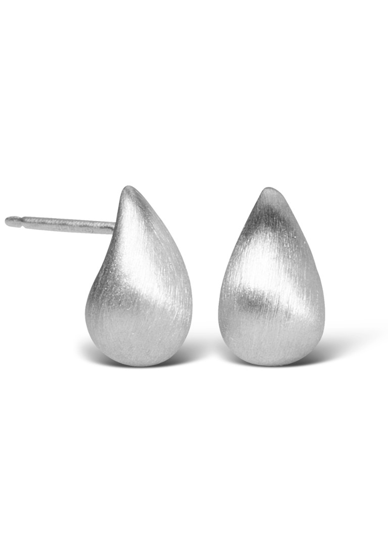 Casa Jewelry Drop S Satin silver stud earrings